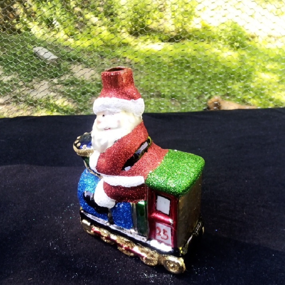 RADKO Santa Riding A Train Ornament - Picture 2 of 7